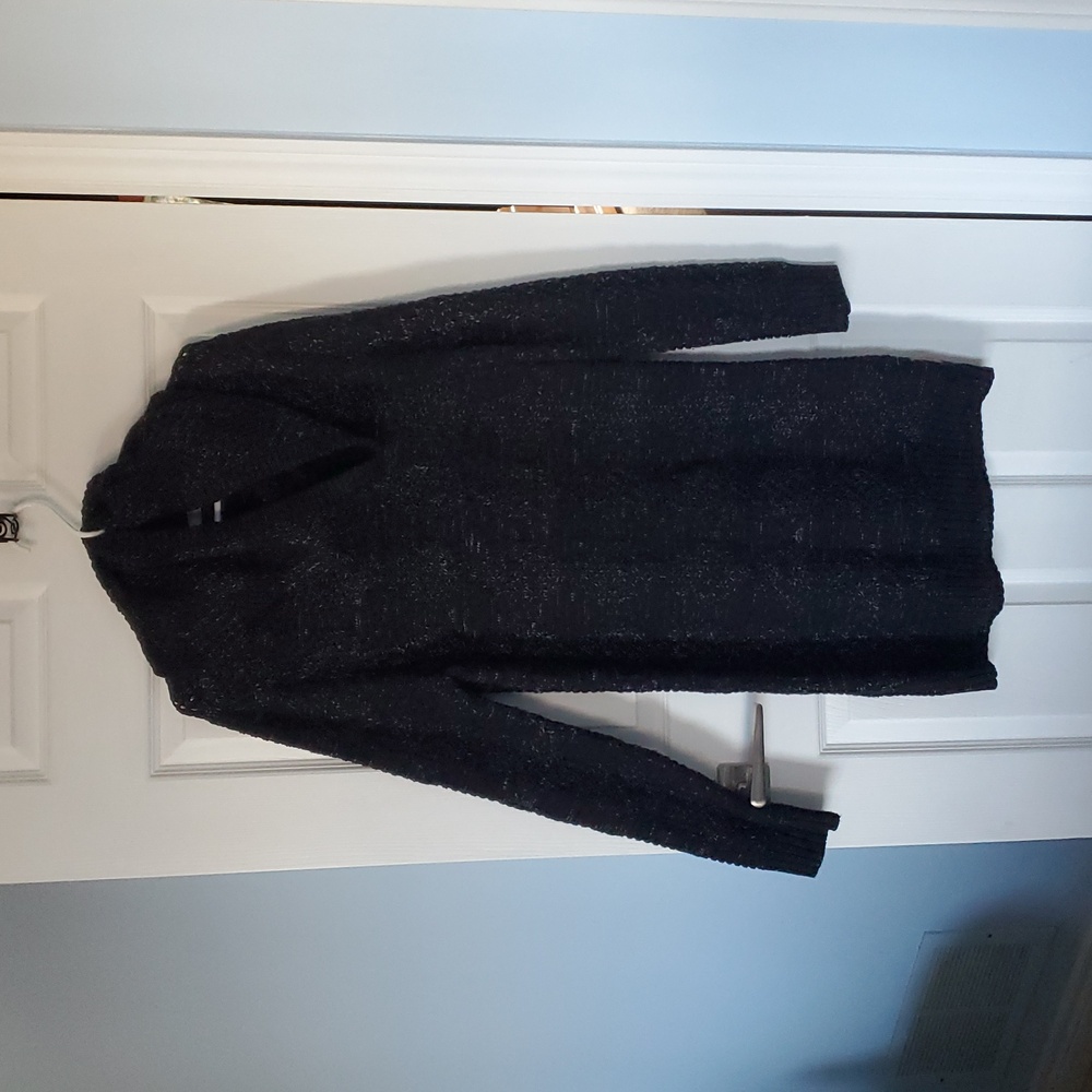 Roots Womens M Black & Grey Knit Sweater Dress & Tube Scarf Set